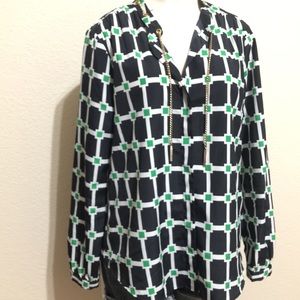 Michael Kors geometric print blouse with chain
